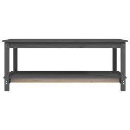 Berkfield Home Coffee Table Grey 110x55x45 cm Solid Wood Pine - Size: 110 x 55 x 45 cm - thumbnail 5