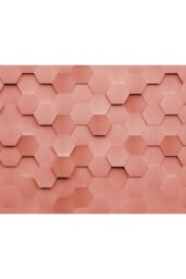 Origin Murals Metal Hexagons Wall Mural in Burnt Orange - Size: W350 cm x H280 cm - thumbnail 2