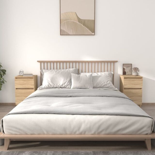 Berkfield Home Bedside Cabinets 2 pcs Sonoma Oak 40x35x70 cm in Brown - Size: 40 x 35 x 70 cm - image 1