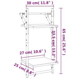 Berkfield Home 2-Tier Wall Shelves with Bars 2 pcs Grey Sonoma 30x25x65 cm - Size: 30 x 25 x 65 cm - thumbnail 9