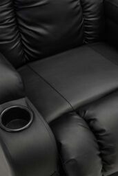 More4Homes Caesar Dual Motor Rise Recliner Bonded Leather Heat & Massage Chair in Black - thumbnail 5