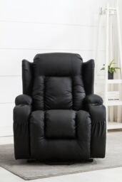 More4Homes Caesar Dual Motor Rise Recliner Bonded Leather Heat & Massage Chair in Black - thumbnail 6