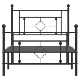 Berkfield Home Metal Bed Frame without Mattress with Footboard Black 100x200cm - Size: 100x200 cm - thumbnail 5