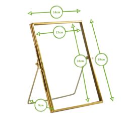 "Nicola Spring Standing Metal Photo Frame - 5"" x 7"" - Picture Display Poster Frame in Gold" - thumbnail 8