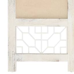 Berkfield Home Elegant 6-Panel Room Divider Cream 210x165 cm Fabric in Beige - thumbnail 5