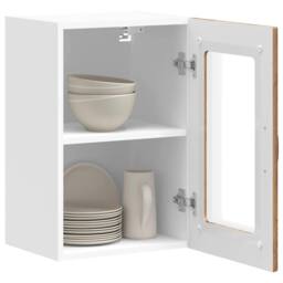 Berkfield Home Kitchen Wall Cabinet with Glass Door Kalmar Old Wood Engineered Wood in Brown - thumbnail 5