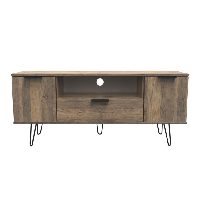 Ready Assembled 2 U Fuji 2 Door 1 Drawer Wide TV Unit (Ready Assembled) in Dark Brown - image 1
