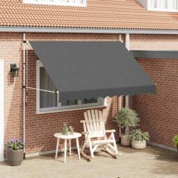 Berkfield Home Manual Retractable Awning 300 cm Anthracite in Dark Grey - thumbnail 2