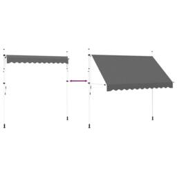 Berkfield Home Manual Retractable Awning 300 cm Anthracite in Dark Grey - thumbnail 6