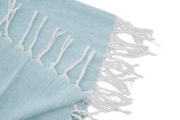 Orsina Poppy Red Hammam Towel, 100% Cotton Quick Dry Towel With Woven Texture, Lightweight Throw Blanket in Blue - thumbnail 3