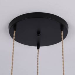 NIVOR 3 Light Boho Chandelier Light Fixture, Farmhouse Rattan Pendant Light in Brown - thumbnail 6