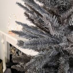 Samuel Alexander 244cm / 8ft Wrapped Pencil Pine Grey Christmas Tree with 460 Tips - thumbnail 2