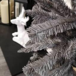 Samuel Alexander 244cm / 8ft Wrapped Pencil Pine Grey Christmas Tree with 460 Tips - thumbnail 3