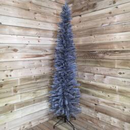 Samuel Alexander 244cm / 8ft Wrapped Pencil Pine Grey Christmas Tree with 460 Tips