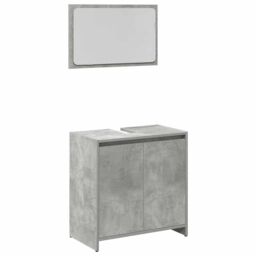 Berkfield Home 3 Piece Bathroom Furniture Set Concrete Grey Engineered Wood - thumbnail 6