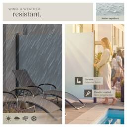 tectake Extendable Side Awning with Roll-up Mechanism, Opaque in Grey - Size: 300 cm x 180 cm - thumbnail 7