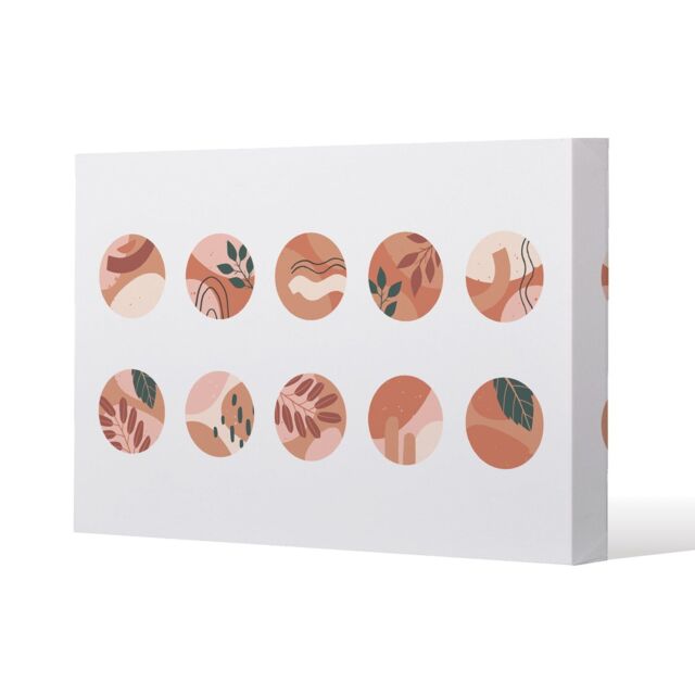 Benjamin Tate Design plant & textures in autumn style (Canvas Print) / 127 x 101 x 4cm in Natural - Size: 127 x 101 x 4 cm - image 1