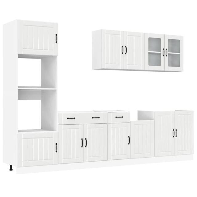Berkfield Home 7 Piece Kitchen Cabinet Set Kalmar High Gloss White Engineered Wood - image 1