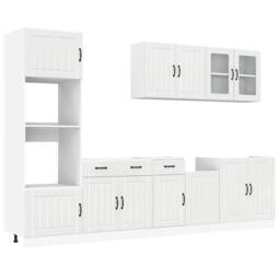 Berkfield Home 7 Piece Kitchen Cabinet Set Kalmar High Gloss White Engineered Wood - thumbnail 1