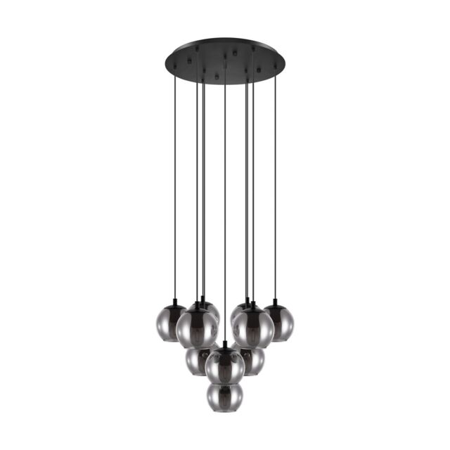 Loops Pendant Light Colour Black Shade Black Transparent Glass Vaporized E27 10x40W - image 1