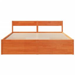 Berkfield Home Bed Frame without Mattress Wax Brown 180x200 cm Super King Solid Wood Pine - thumbnail 4
