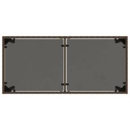 Berkfield Home Garden Table with Glass Top Brown 115x54x74 cm Poly Rattan - Size: 115 x 54 x 74 cm - thumbnail 7