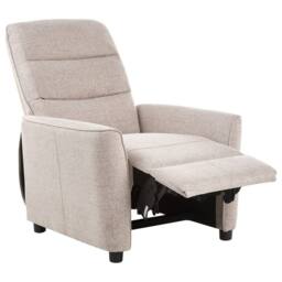 Wyld and Coco Heritage Home Manual Recliner Chair Beige Fabric Retro Armchair - thumbnail 2