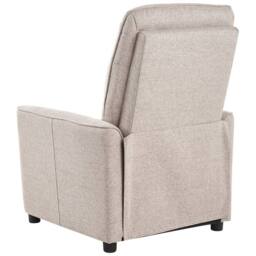 Wyld and Coco Heritage Home Manual Recliner Chair Beige Fabric Retro Armchair - thumbnail 6
