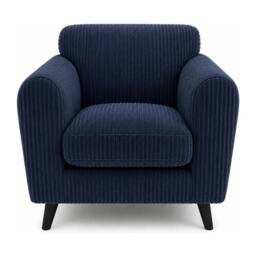 SOFASELECTION UK Harlow Jumbo Cord Cuddle Chair, Modern Tailored Wide Armchair in Blue - Size: 1 Pack