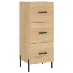 Berkfield Home Highboard Sonoma Oak 34.5x34x180 cm Engineered Wood in Light Tan - thumbnail 5