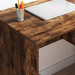 Berkfield Home Modern Desk with Storage Smoked Oak 90x49.5x75 cm Engineered wood - thumbnail 4