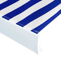 Berkfield Home Awning Top Sunshade Canvas Blue & White 400x300 cm - thumbnail 2