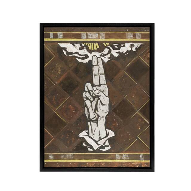 "Artery8 Ulcerated Hand Painting Richard Roland Holst Framed Canvas Wall Art in Brown - Size: W12"" x H16""" - image 1