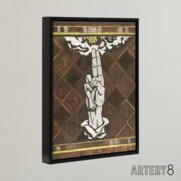 "Artery8 Ulcerated Hand Painting Richard Roland Holst Framed Canvas Wall Art in Brown - Size: W12"" x H16""" - thumbnail 2