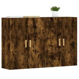 Berkfield Home Wall Mounted Cabinets 2 pcs Smoked Oak Engineered Wood in Brown - thumbnail 3