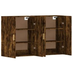 Berkfield Home Wall Mounted Cabinets 2 pcs Smoked Oak Engineered Wood in Brown - thumbnail 5