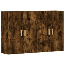 Berkfield Home Wall Mounted Cabinets 2 pcs Smoked Oak Engineered Wood in Brown - thumbnail 2