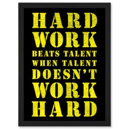 Artery8 Exercise Motivation Hard Work Beats Talent Inspirational Gym Wall Art Artwork Framed Wall Art Print A4 in Black - thumbnail 1