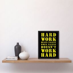 Artery8 Exercise Motivation Hard Work Beats Talent Inspirational Gym Wall Art Artwork Framed Wall Art Print A4 in Black - thumbnail 2