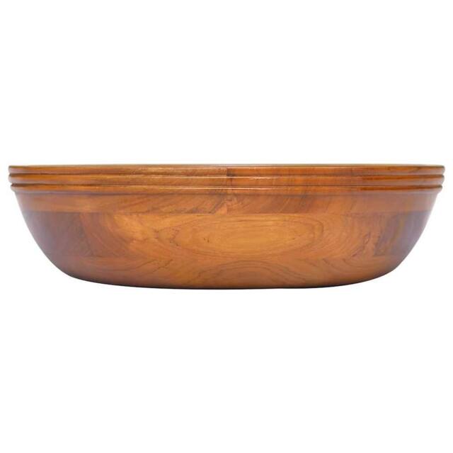 Berkfield Home Basin Solid Teak Wood Œ¶40x10 cm in Brown - Size: 40x10 cm - image 1