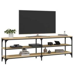 Berkfield Home TV Cabinet Sonoma Oak 160x30x50 cm Engineered Wood in Brown - Size: 160 x 30 x 50 cm - thumbnail 4