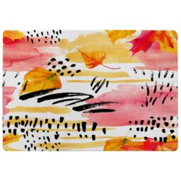 Benjamin Tate Design Abstract Fall Seamless Pattern In Bright Autumn Colours Designer Rug in Natural - Size: Large - thumbnail 1