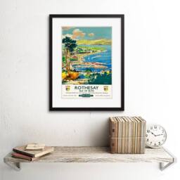 "Artery8 Travel Rothesay Isle Of Bute British Railways Harbour River Framed Art - Size: W12"" x H16""" - thumbnail 2