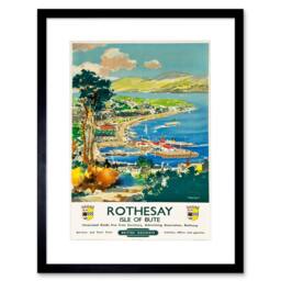"Artery8 Travel Rothesay Isle Of Bute British Railways Harbour River Framed Art - Size: W12"" x H16""" - thumbnail 1