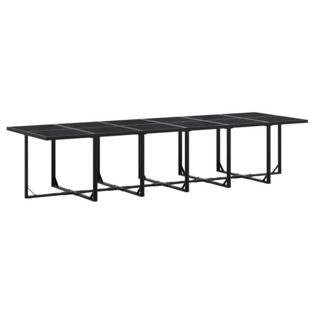 Berkfield Home Beautiful 13 Piece Garden Dining Set Black Poly Rattan - image 1