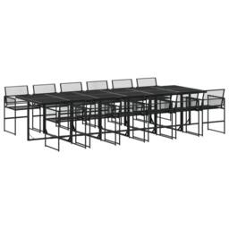 Berkfield Home Beautiful 13 Piece Garden Dining Set Black Poly Rattan - thumbnail 3