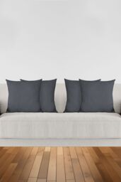 Neel Blue Crushed Velvet Cushion Covers, Set of 2, 45cm x45cm in Dark Grey - Size: 45 cm x45 cm - thumbnail 6