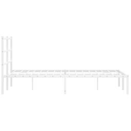 Berkfield Home Metal Bed Frame without Mattress with Headboard White 120x190cm - Size: 120x190 cm - thumbnail 6