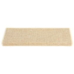 Berkfield Home Stair Mats Self-adhesive Sisal-Look 15 pcs 65x21x4 cm Light Beige - Size: Medium - thumbnail 3