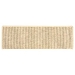 Berkfield Home Stair Mats Self-adhesive Sisal-Look 15 pcs 65x21x4 cm Light Beige - Size: Medium - thumbnail 4